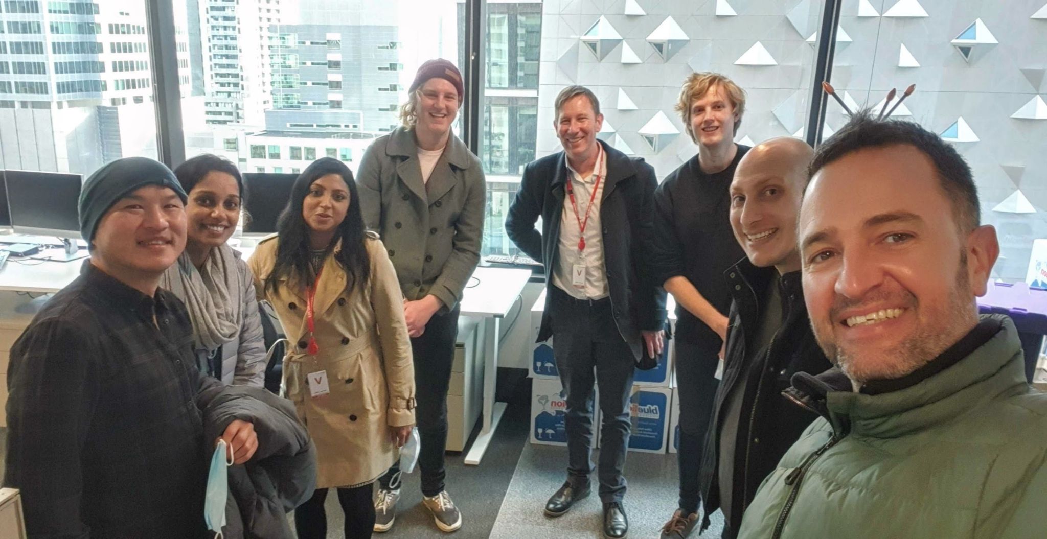 Me with some IAG and Deakin staff at the IAG office in Melbourne